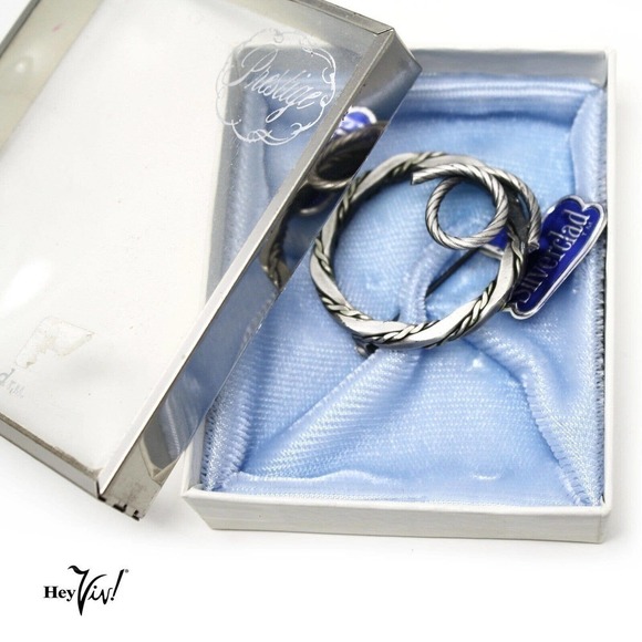 Vintage Prestige Silverclad Circle Pin Brooch Store Stock Original Box - Hey Viv - Picture 4 of 7